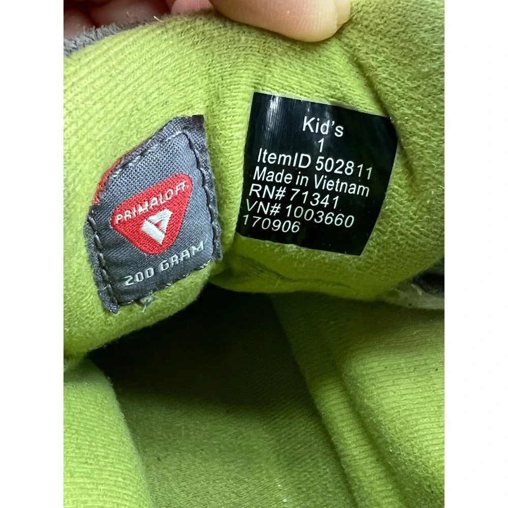 L.L. Bean Tek 2.5 Little Boys Gray/Green‎ 200 Gram Insulated Trail Boots Size 1